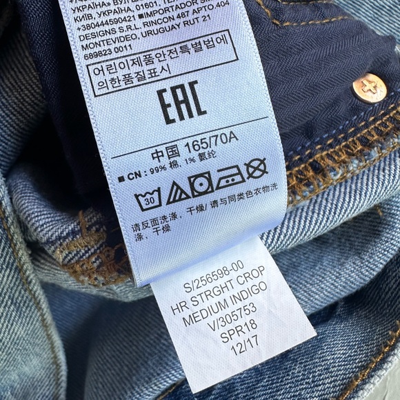 ~Sold~Gap Women's Size 27 High Rise Straight Crop Jeans Medium Indigo - Picture 5 of 7